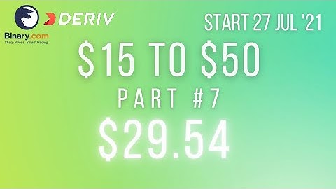 $29.54 Part #7 $15 to $50 Deriv Binary Profit Consistent
