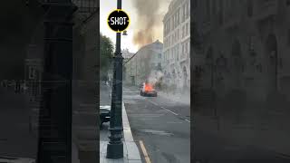 В центре Москвы сгорела Lamborghini.