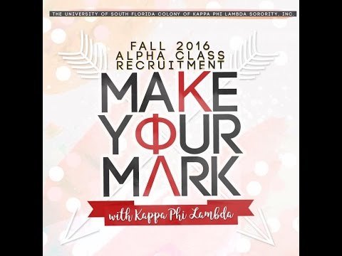 USF Kappa Phi Lambda | Fall 2016 Alpha Class Recruitment Video