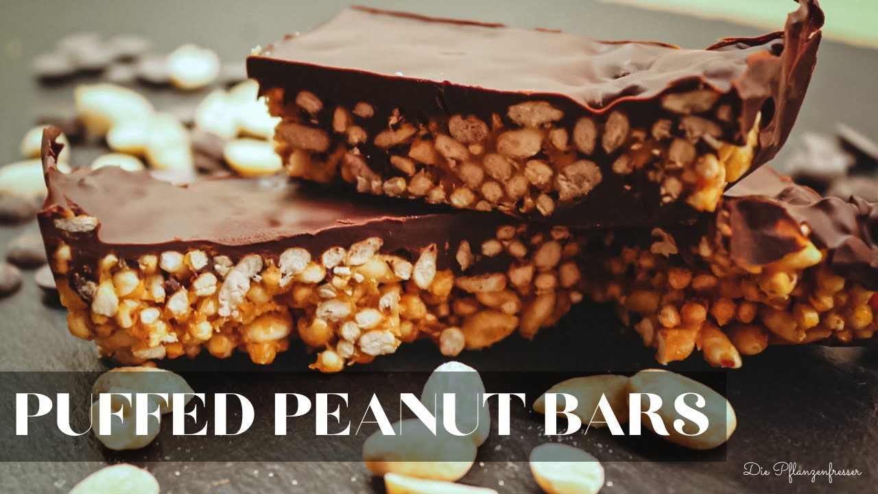 Easy and Healthy Dessert PUFFED PEANUT BARS Vegan + Gluten Free