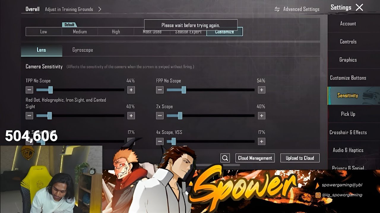 🔥 SPower Gaming New Sensitivity + Control Code 2025 | BGMI Update 4.0 Zero Recoil Setup