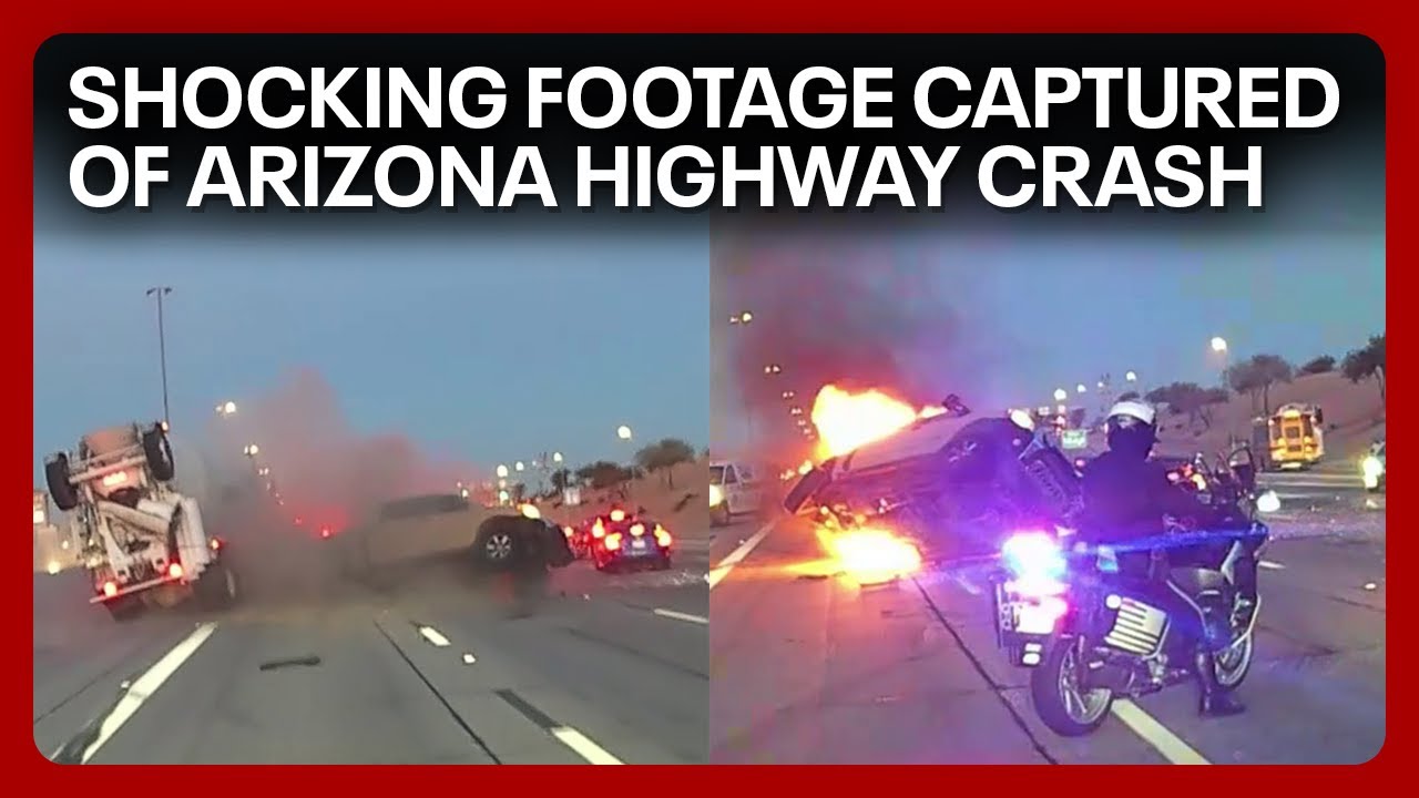 Fiery Arizona crash captured on dash cam - YouTube