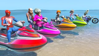 Scary Teacher 3D - Miss'T vs Spiderman - Jet Ski Challenge in Sea - لعبة الرسوم المتحركة screenshot 4