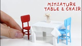 How to Make Miniature Table and Chairs // Dollhouse DIY