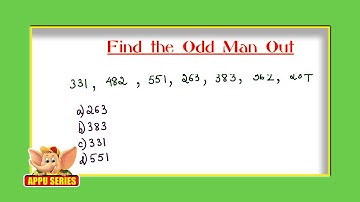 Odd Man Out Series - Find the Odd Number from the Random Series