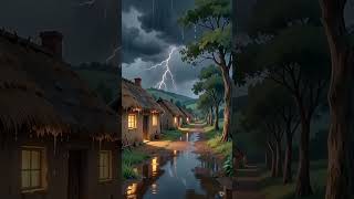 Indian Village Rainy Night 🌧️ | Peaceful Monsoon Vibes #Shorts