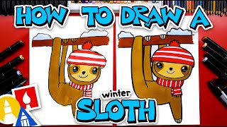 How To Draw A Winter Sloth
