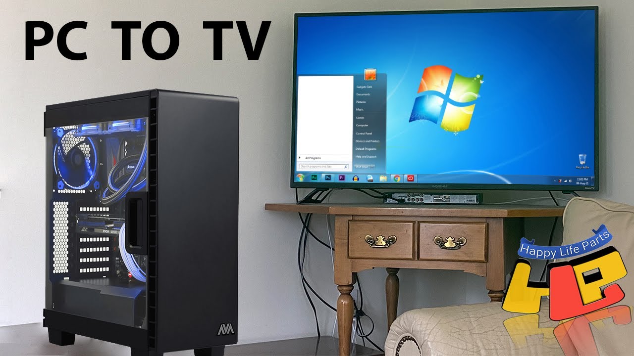 Pc to tv how to connect pc laptop to old tv led tv hdtv youtube