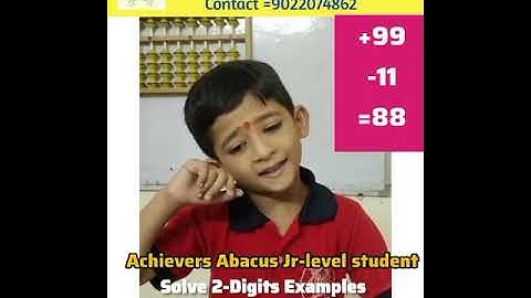 Achievevrs Abacus Jr-level student//Solution Of 2-Digits Examples without kit#additionsubtraction