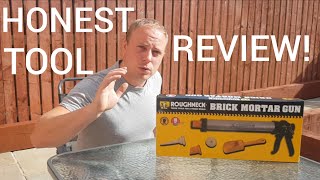 Honest Review Roughneck Brick Mortar Gun, Patio Point Build, Brick Pointing Tool.