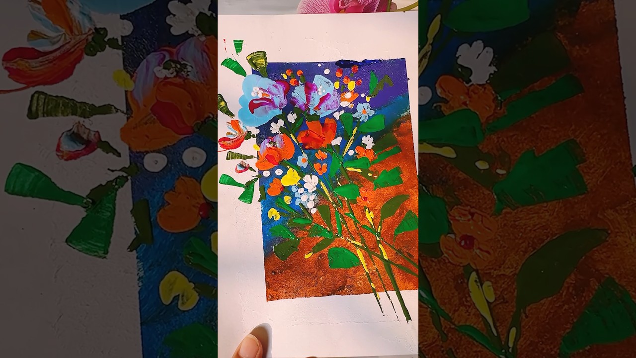 Painting technique without brush ❤️☺️