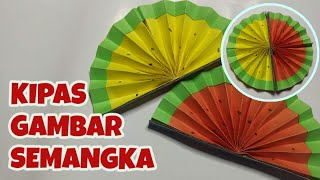 MEMBUAT KIPAS KERTAS GAMBAR SEMANGKA | Origami Kipas