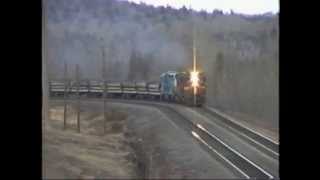 3 EMD 567's are SCREAMIN in 8th notch! Fighting the hill from Lake Superior. 4/17/1999