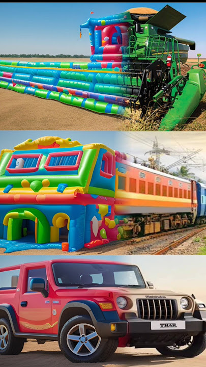 #train #car #combine #excavator #bounce #trending #viral #shorts #video