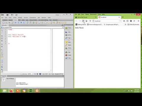 Dreamweaver PHP Programming echo Hello World