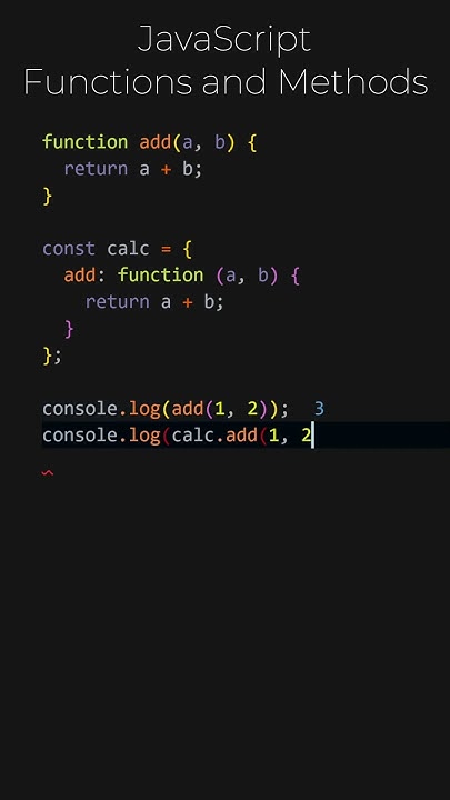 JavaScript Functions And Methods · What Is The Difference - YouTube