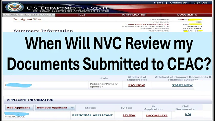 When Will NVC Review Submitted Documents to CEAC?