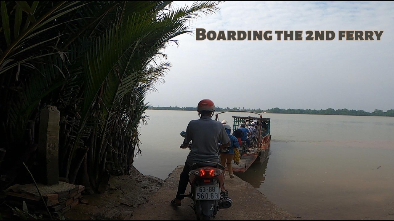 Boarding the 2nd ferry.  On my way to Ben Tre, Vietnam again crossing the Mekong River.