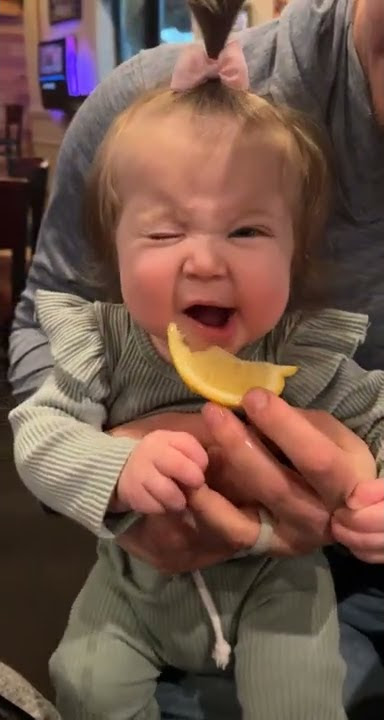 Baby has a great reaction to trying lemon for the first time!