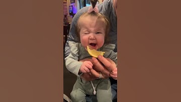 Baby has a great reaction to trying lemon for the first time!