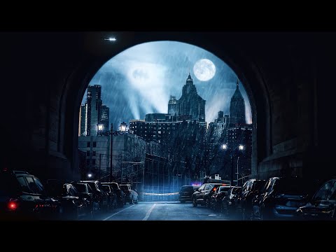 ? NIGHT GOTHAM CITY AMBIENCE | Relaxing Rain and Thunder Sounds for Sleeping | Batman ASMR