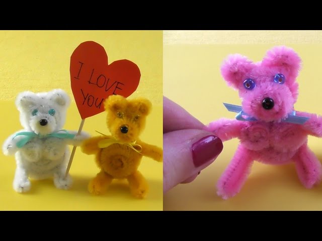 Super Cute Tiny Teddy Bear Made With Pipe Cleaners. – The Kids Niche