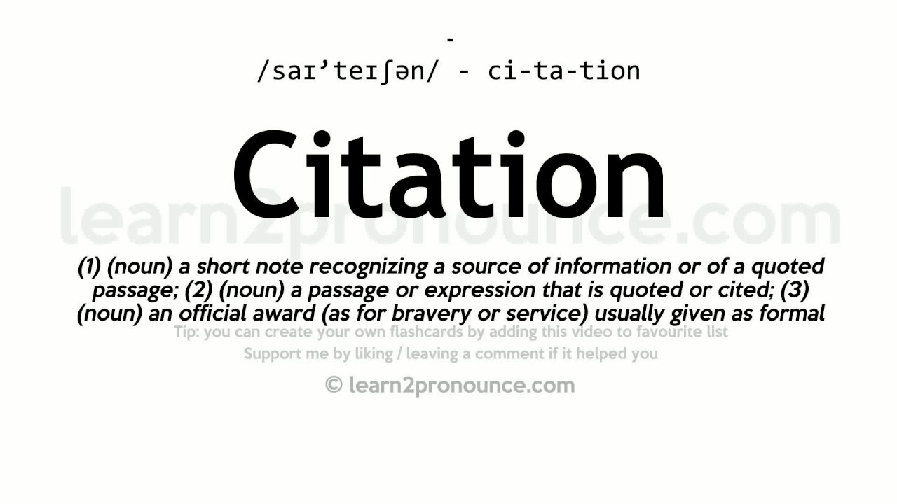 citation definition in education