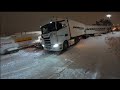 Big truck 66 tons i got stuck in the snow in the snow stuck snow longtruck vlog truckvlog