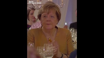 Thumbnail of A glimpse of Angela Merkel at Germany's banquet for UK King Charles