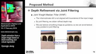 SD&A 2016: Depth extraction from a single image based on block-matching and robust regression