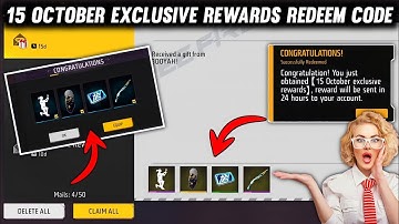 FREE FIRE REDEEM CODE TODAY 15 OCTOBER REDEEM CODE FREE FIRE | FF REDEEM CODE TODAY 15 OCTOBER