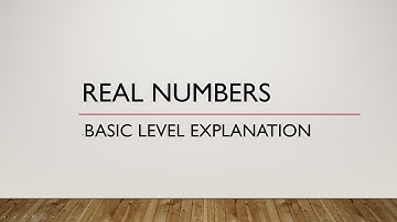 Real numbers introduction