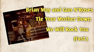 Brian May &amp; Guns N&#39; Roses - Tie Your Mother Down, We Will Rock You &amp; WWRY Fast (13 JUN 1992)