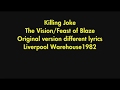 Killing joke the visionfeast of blaze original liverpool warehouse 1982