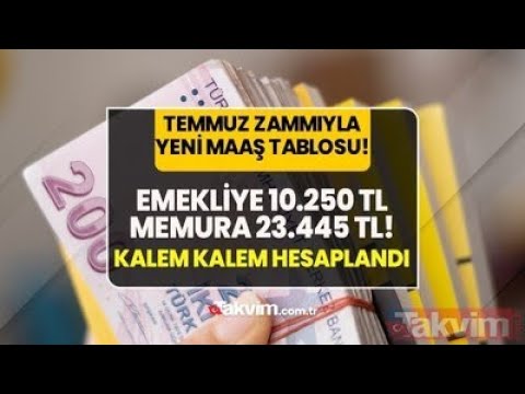 Temmuz'da %83 zamla nihai tablo açıklandı! SSK Bağkur Emekliye 10.250 TL, Memura 23.445 TL çıplak ma