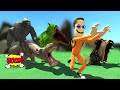 Dinosaur vs hippo vs buffalo vs gorilla vs nick  wild animals cartoon