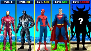 Fusing EVIL IRONMAN VENOM SPIDERMAN and SUPERMAN into EVIL SUPERHERO in GTA 5!
