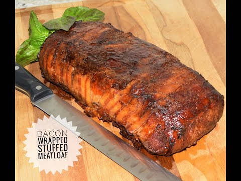 Bacon Wrapped Stuffed Meatloaf - Stuffed Meatloaf Recipe - Keto Diet Recipes