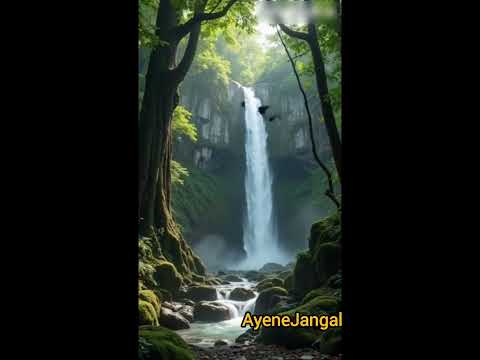 جادوی سقوط آب آهنگ آقای شهرام ناظری آبشار رویایی رقص آب آینه جنگل طبیعت جلوه آب