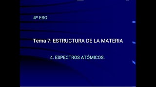 Thumbnail image for 4º ESO FQ T07 Elementos y compuestos 04 Espectros atómicos