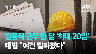 일용직 한 달 근무 '최대 20일' 인정…대법 