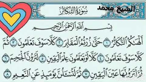 سورة التكاثر  الشيخ محمد حسين عبد الرحيم