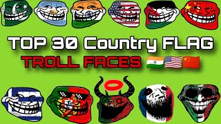 TOP 30 COUNTRY FLAG TROLL FACES IN GREEN SCREEN | LIOR EXPLAINER #trollface