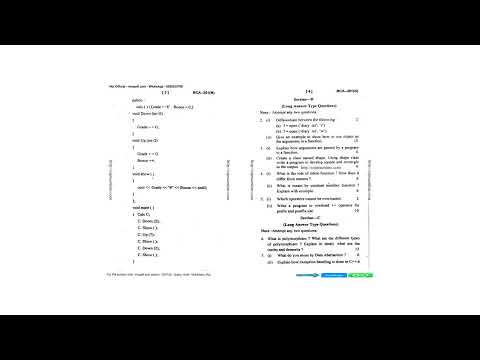 BCA 3RD SEM OBJECT ORIENTED PROGRAMMING USING CPP BCA N DEC 2017 | DDUGU