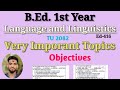 Language and linguistics b.ed.1st year objectives question with answers 2082