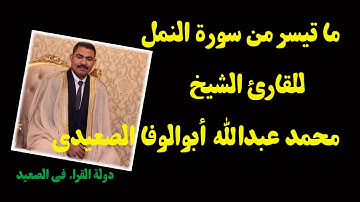 ما تيسر من سورة النمل للشيخ محمد عبدالله أبوالوفا الصعيدي  تلاوة رائعة تسجيل أستوديو