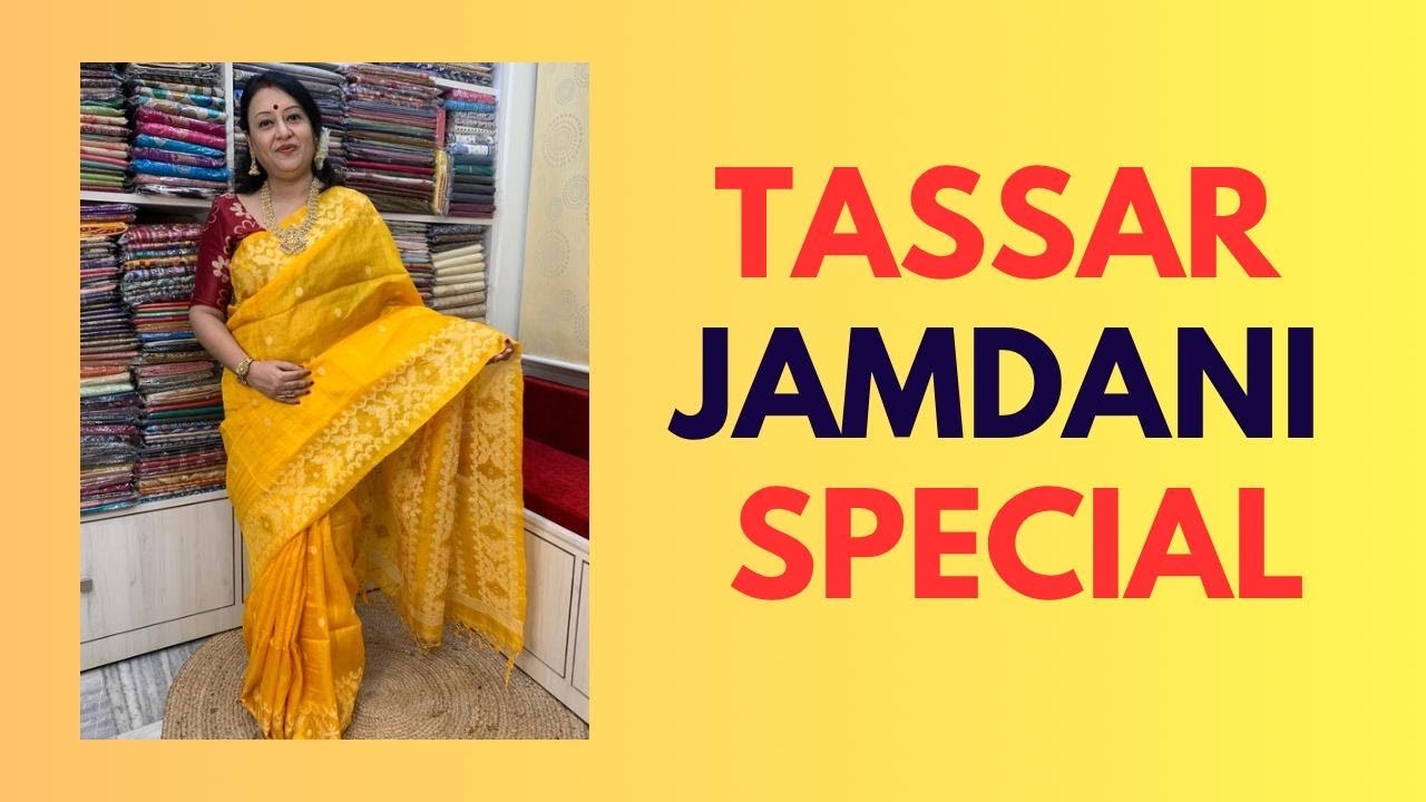 RONGIN || TussarJamdani  Sarees Booking no. 9836373955 