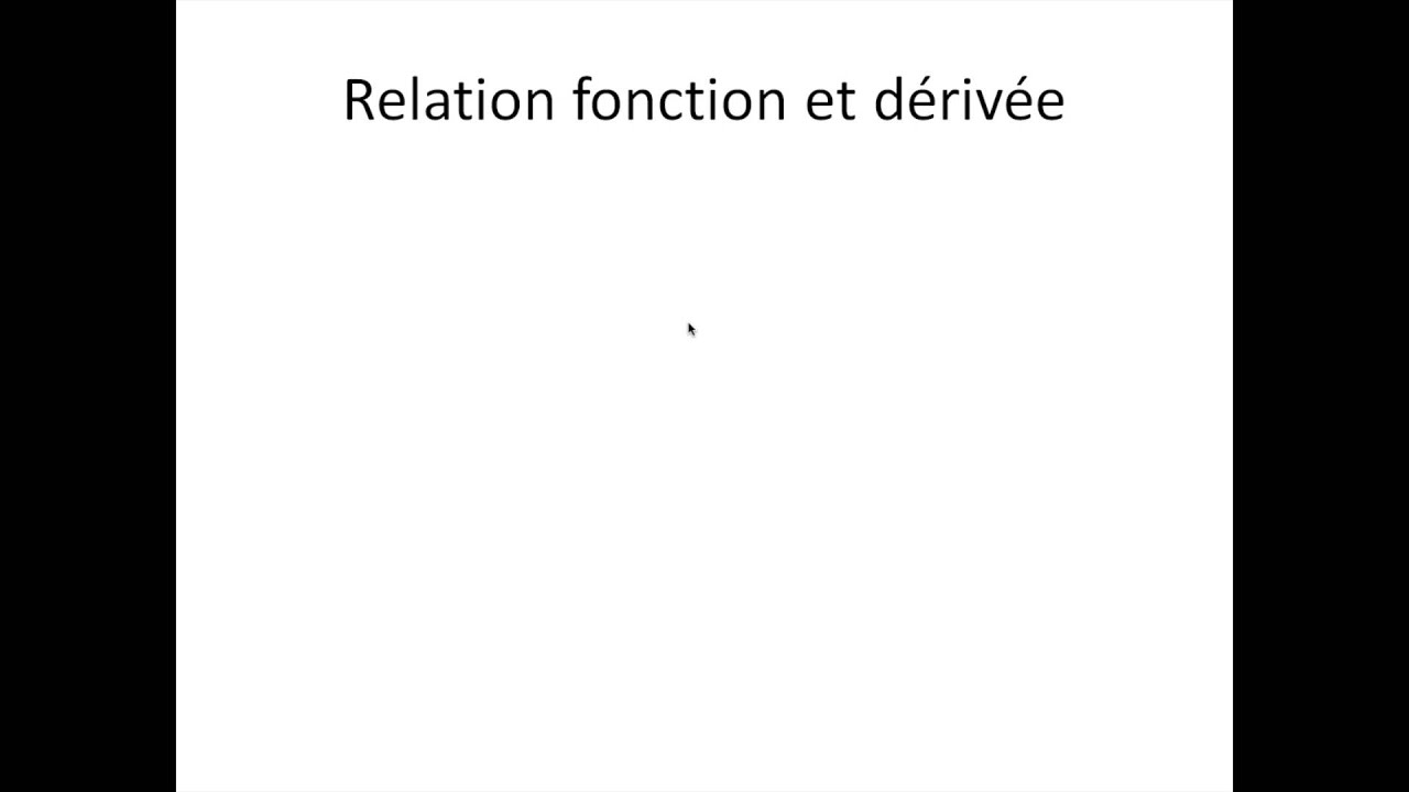 Relation fonction et dérivée - YouTube