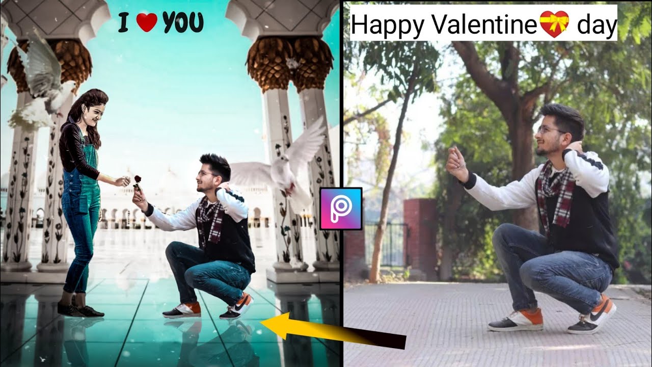 2020 Happy 💝Valentine 💑 Day Photo Editing Tutorial in picsart Step by Step in Hindi - 2020
