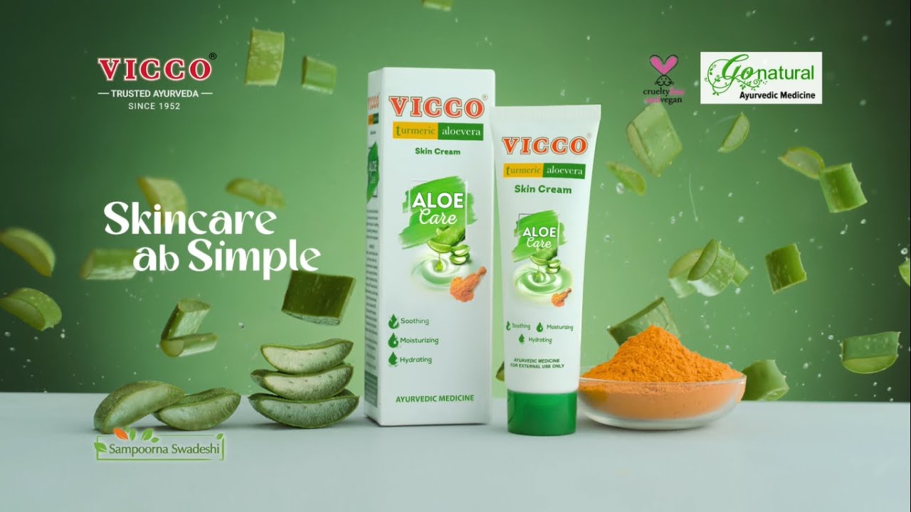 Vicco Turmeric Aloe Vera Skin Cream Hindi 25 seconds
